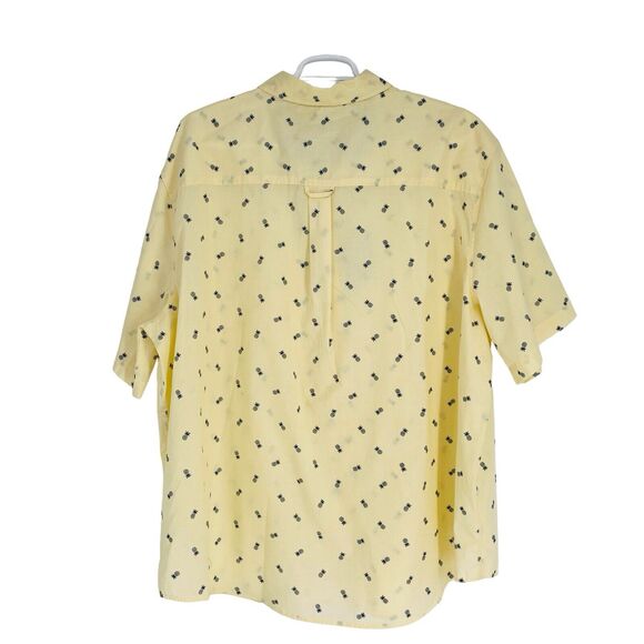 Chaps Easy Care Mens Button Down Shirt Striped Pineapple Print Blue Size 4X BIG‎ - Picture 9 of 9